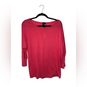 August Moon Pink Relaxed 3/4 Sleeve Blouse